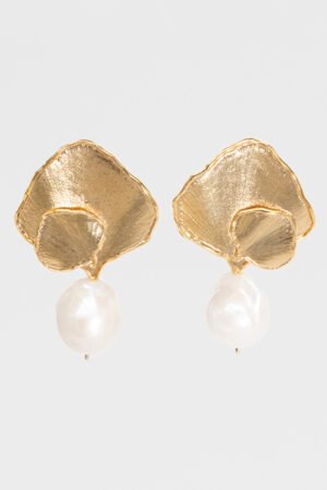 Two Petals Orchid & Peral Earrings